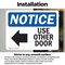 Signmission Use Other Door (Left Arrow) Sign With Symbol, 14 in W x Rectangle, Vinyl Decal OS-2PACK-NS-D-1014-L-18803 - alternate 5
